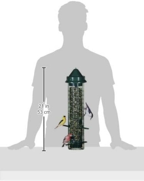 Durable Squirrel-Proof Bird Feeder: 4 Feeding Ports & 2.4 lbs for Birdwatching