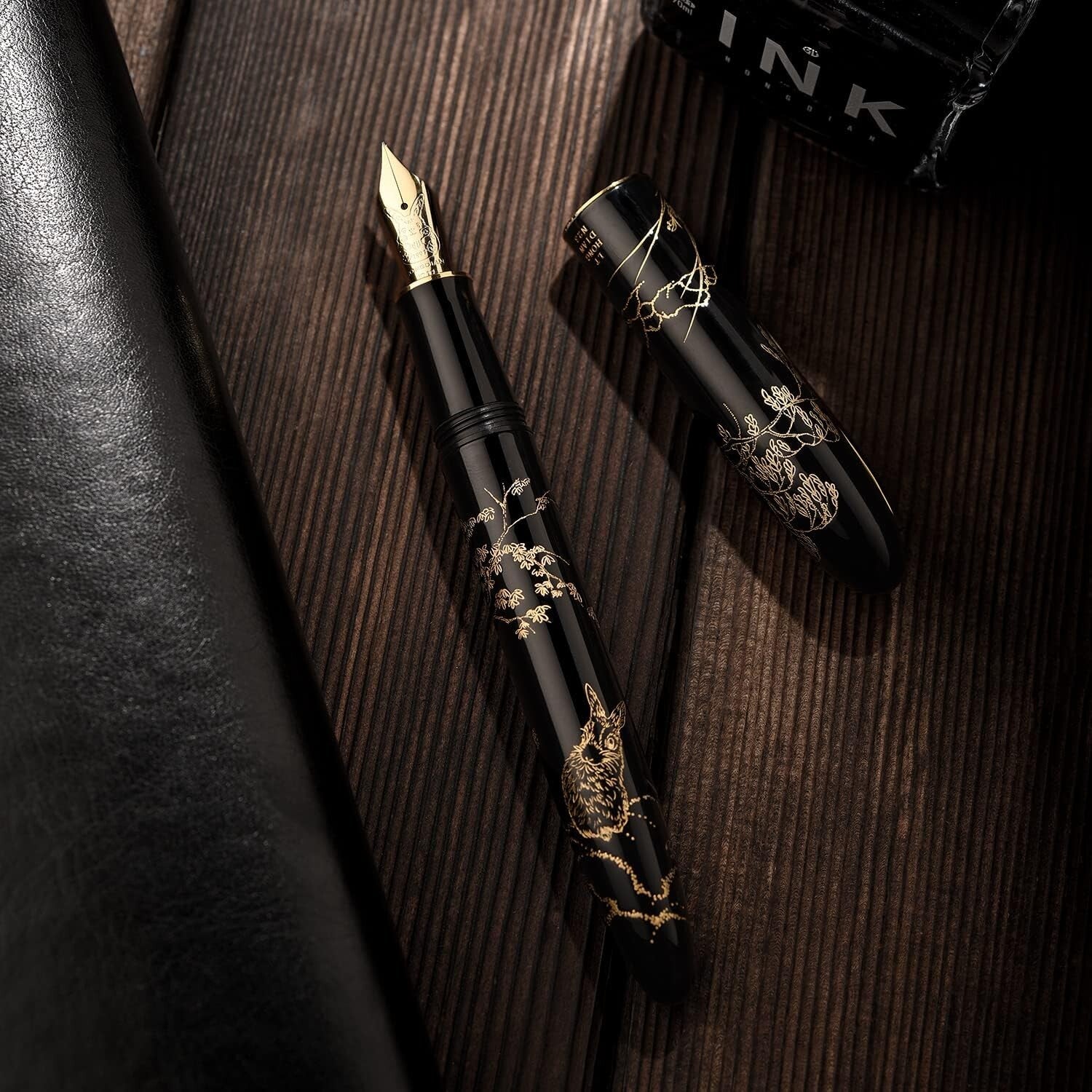 Artisan N23 Black Fountain Pen with Elegant Rabbit Totem - Quality Writing Tool