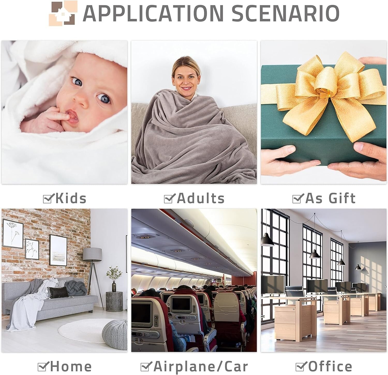 Cute Animal Print Blanket - French Bulldog Flannel Throw for All Seasons 60"x50"