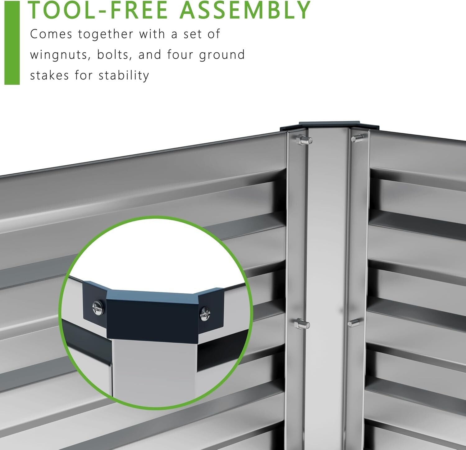 Durable & Safe 2-Piece Raised Garden Bed Kit - 12x4x1FT for Herbs & Fruits