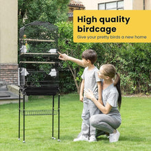 Load image into Gallery viewer, Spacious Black Bird Cage with Play Top &amp; Easy-Clean Sliding Tray - 64 Inch