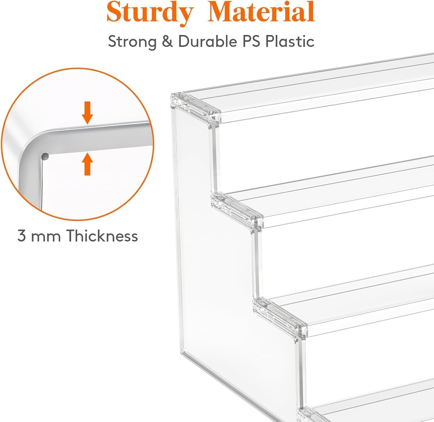 12-Inch Clear Plastic Display Stand - Tool-Free Assembly for Organizing & Decor