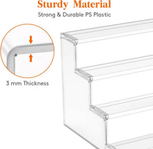 Load image into Gallery viewer, 12-Inch Clear Plastic Display Stand - Tool-Free Assembly for Organizing &amp; Decor