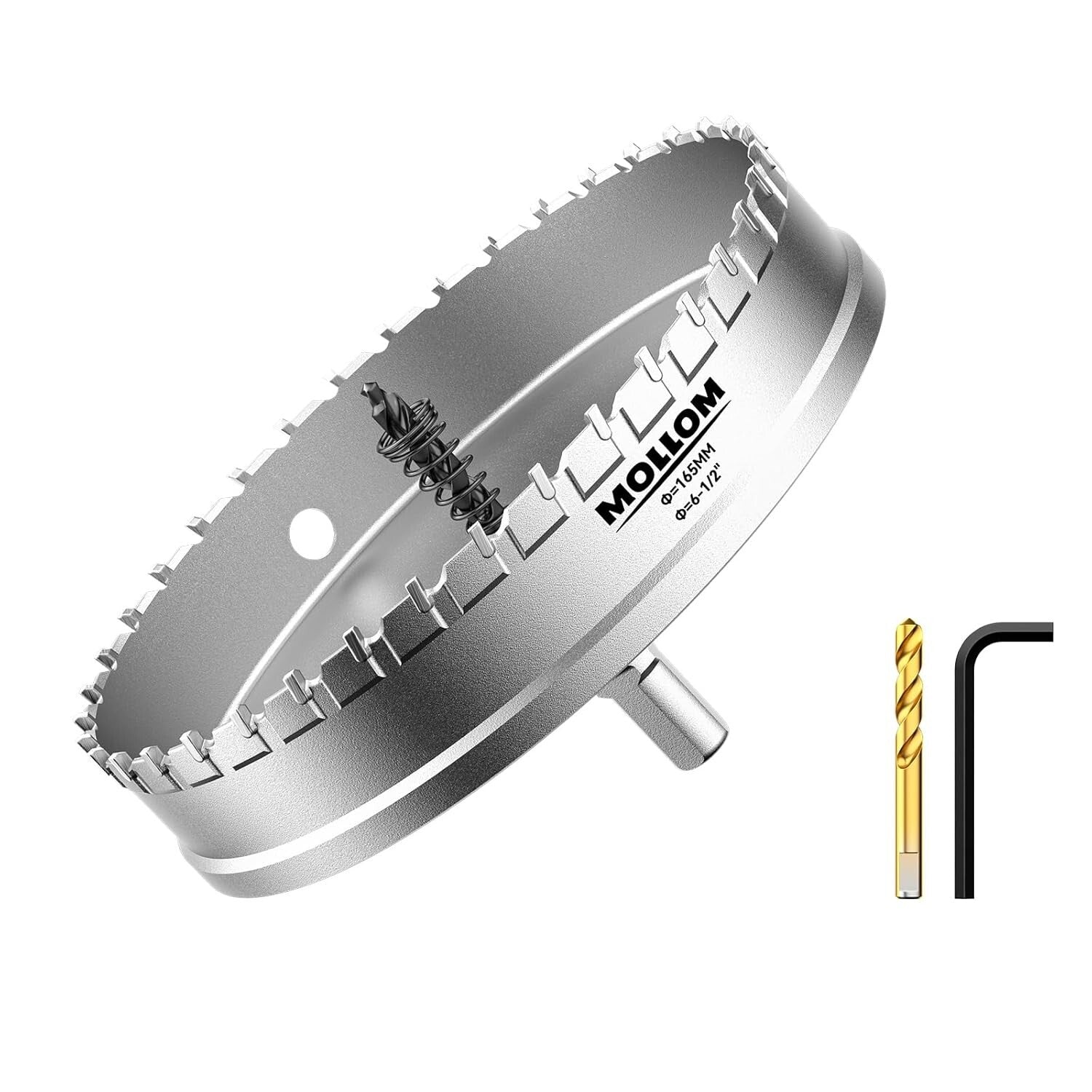 Carbide Hole Saw 165mm with Titanium Drill Bits - Perfect for Hard Metals