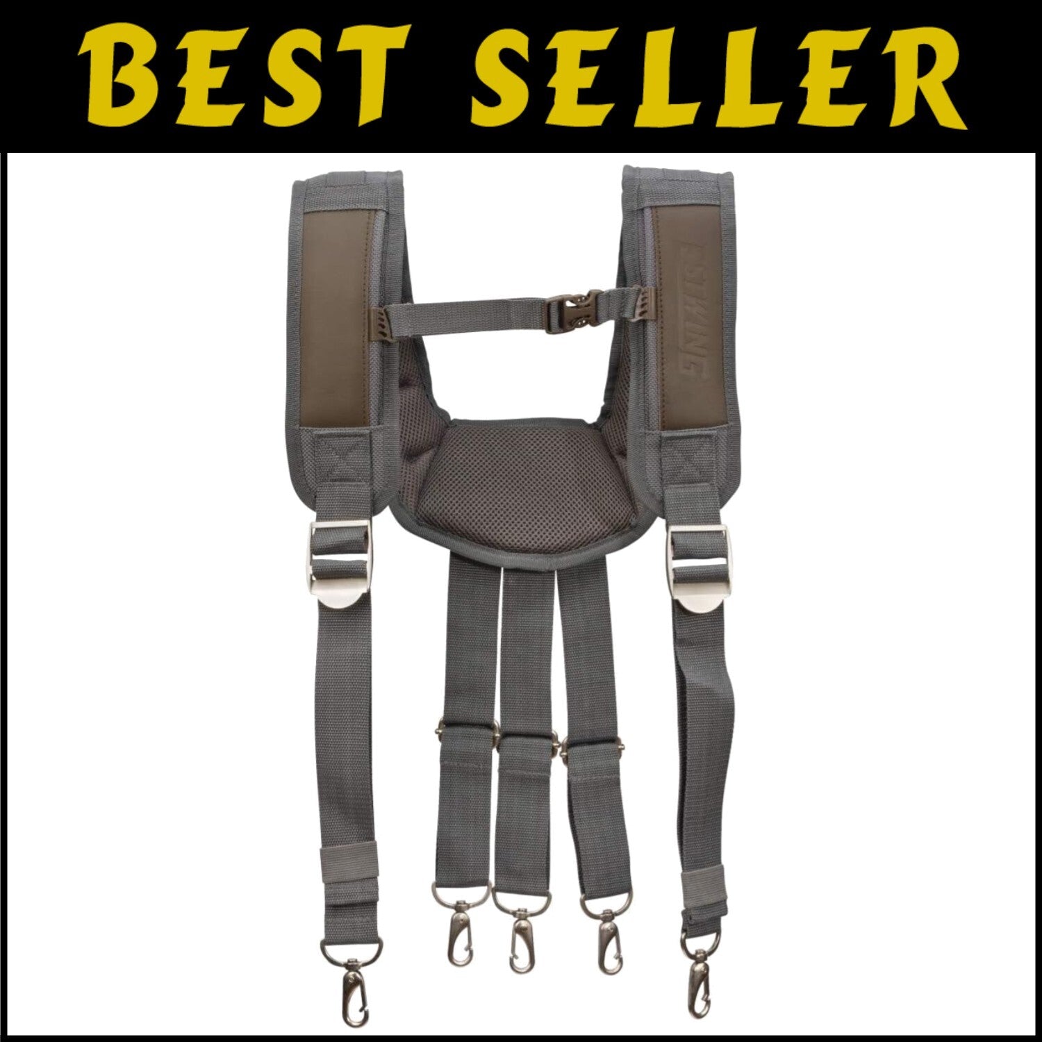 Cooling Mesh Padded Tool Belt Suspenders - Durable with Adjustable Chest Strap