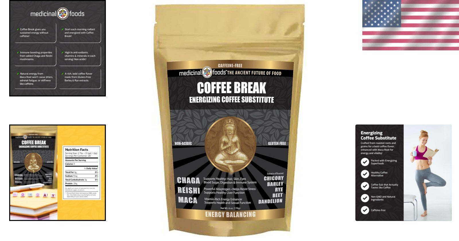 Caffeine-Free Herbal Coffee Alternative - Rich Flavor with Powerful Superfoods
