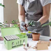 Load image into Gallery viewer, 60 Slot Metal Seed Storage Organizer with Safety Locks and Labels for Gardeners