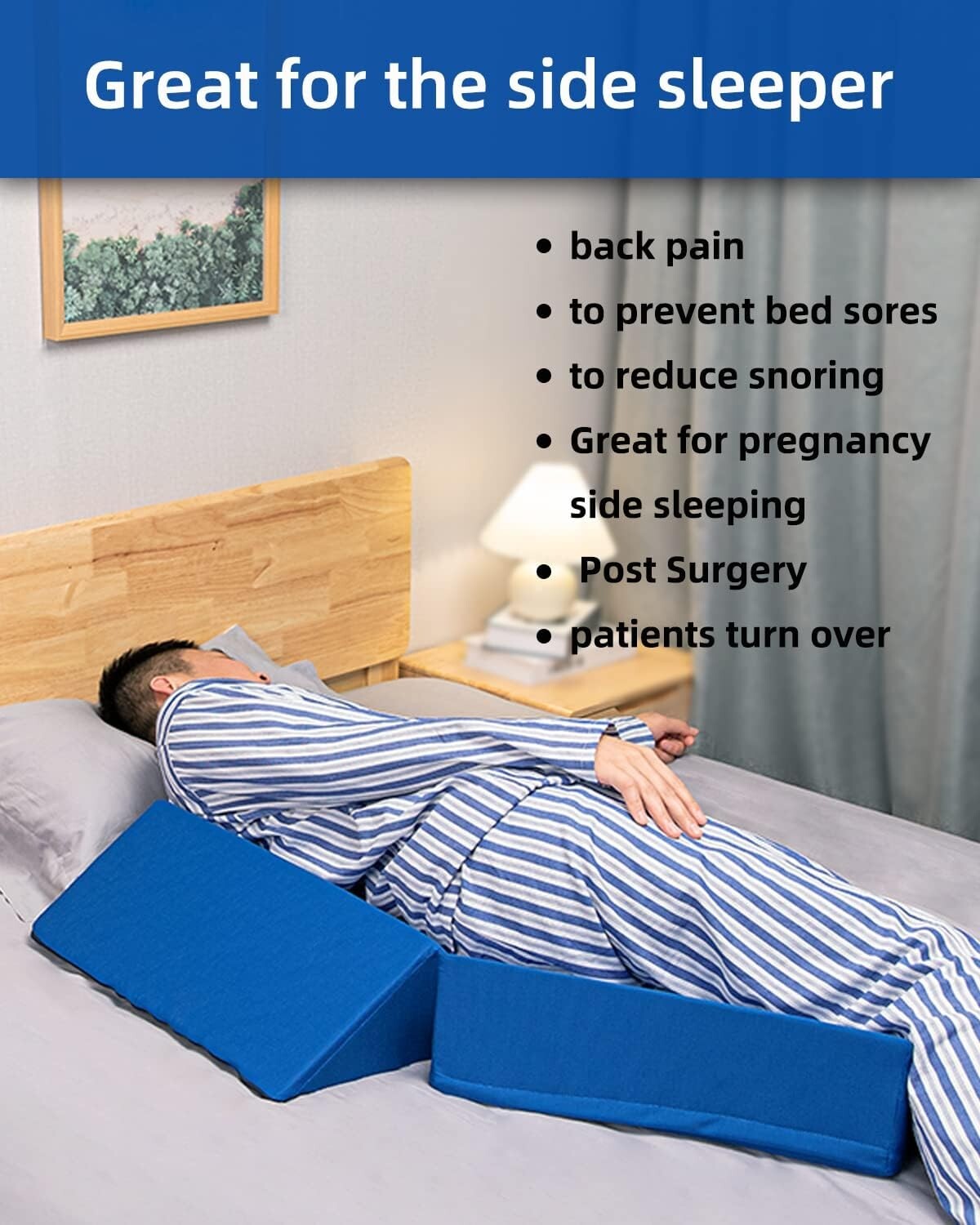 Adjustable Wedge Pillow Set: Perfect for Side Sleeping, Pregnancy, & Medical Use