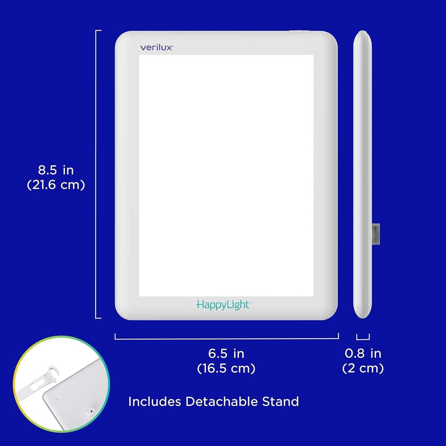 HappyLight Lucent: Ultra-Thin Light Therapy Lamp with Detachable Stand - 1 lb