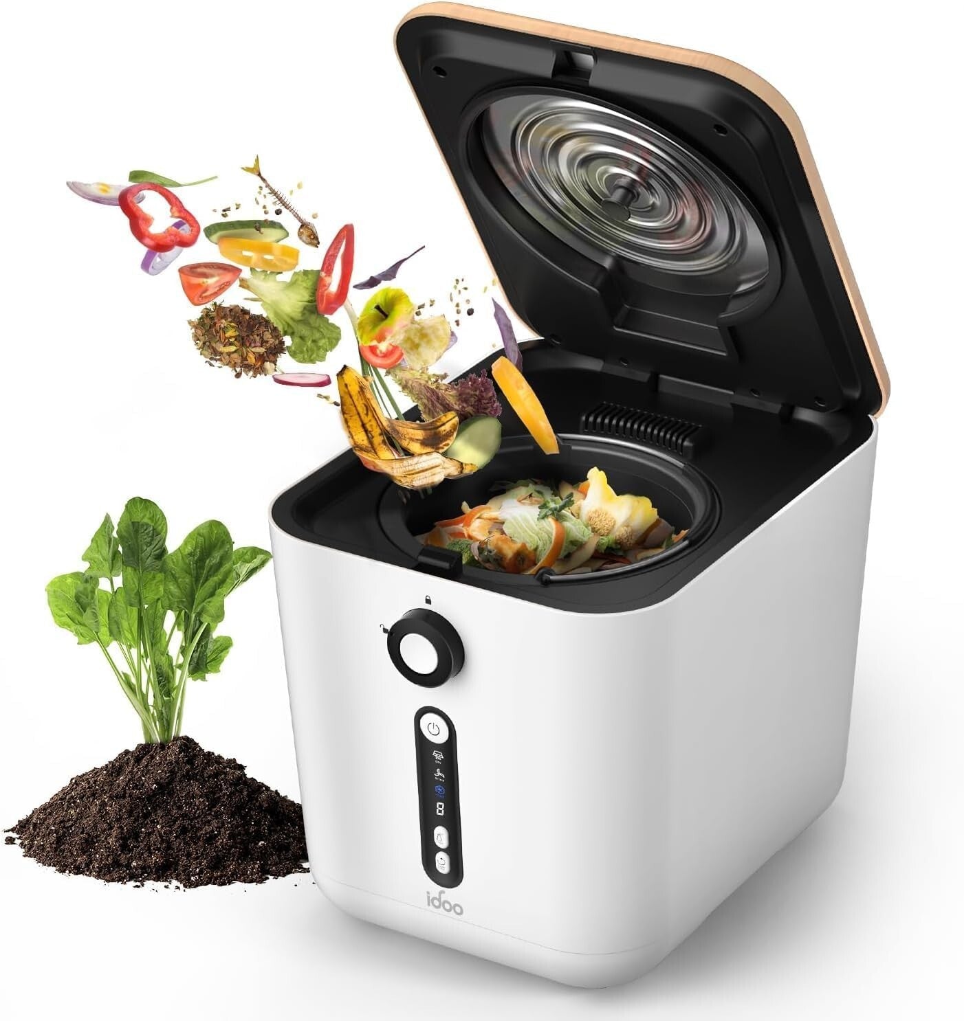 Electric Kitchen Composter - 3L Countertop Bin, Odorless & Child-Safe Design