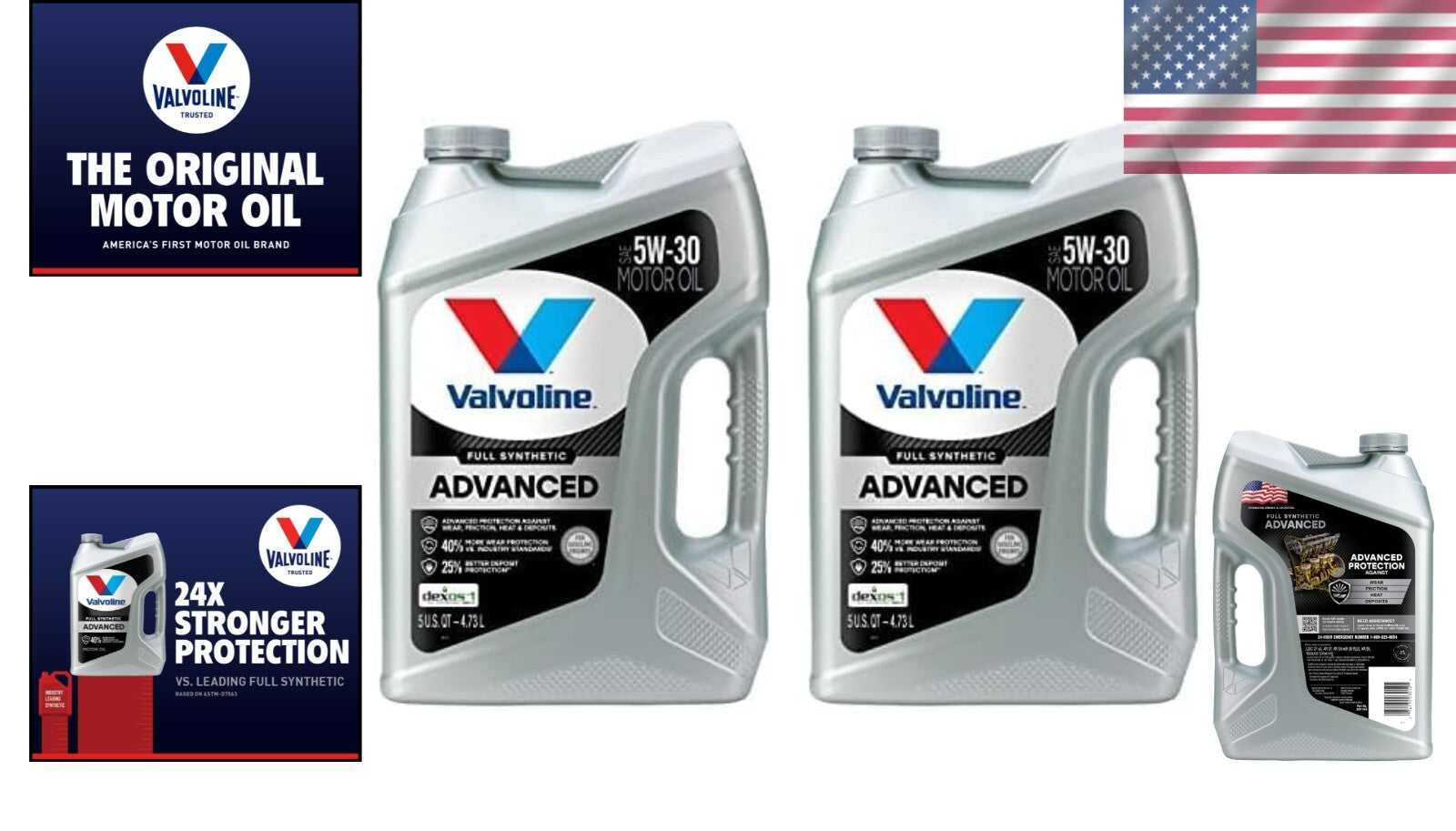 Exceptional 40% Wear Protection Full Synthetic Motor Oil - 10 QT Pack of 2