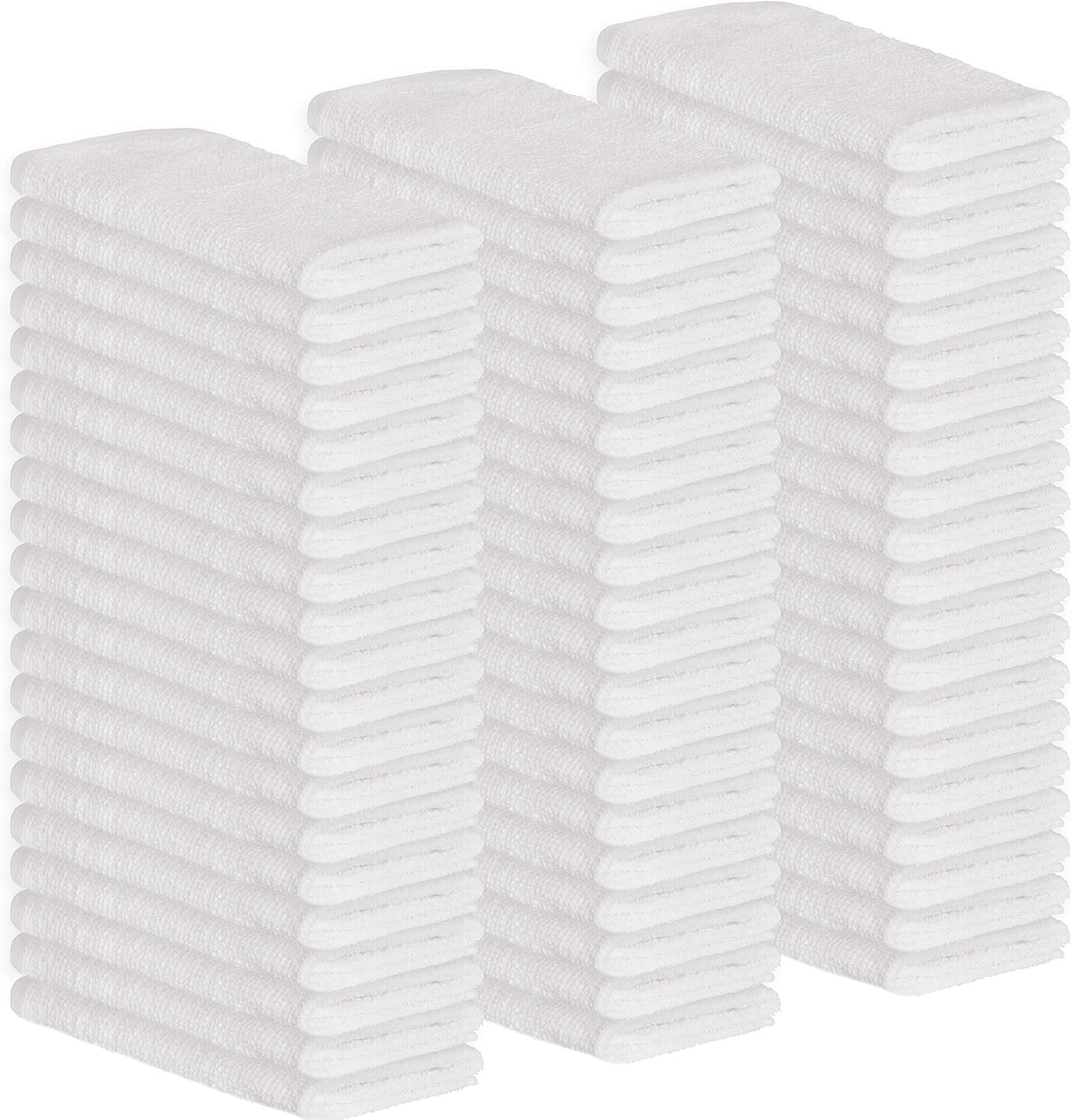Durable 60-Pack White Terry Towels - Soft, Absorbent Washcloths for All Needs