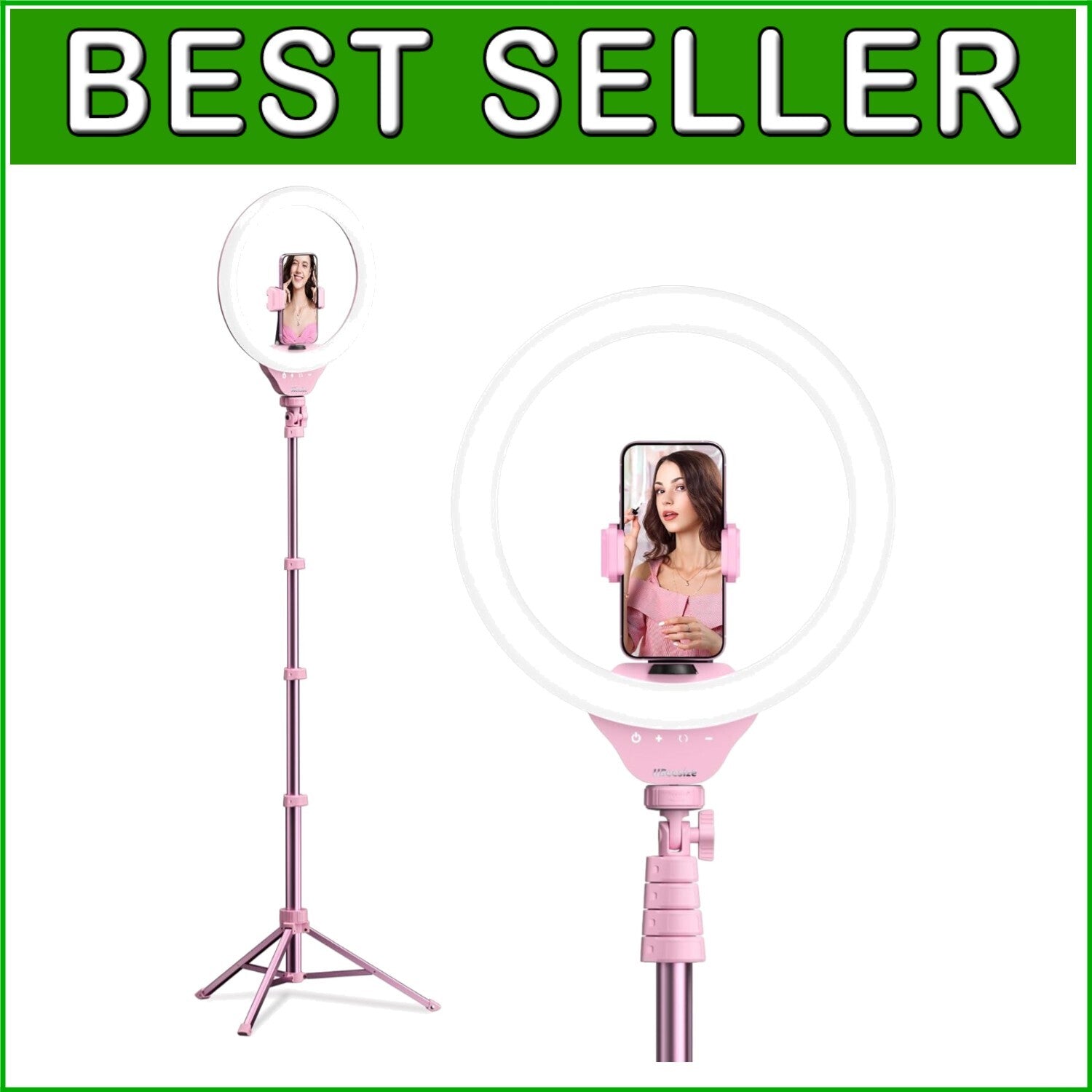 12'' Selfie Ring Light & 62'' Tripod Stand - Perfect for Streaming & Vlogging