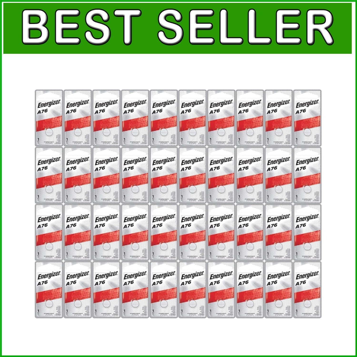 40-Pack LR44 Alkaline Button Cell Batteries for Watches & Electronics