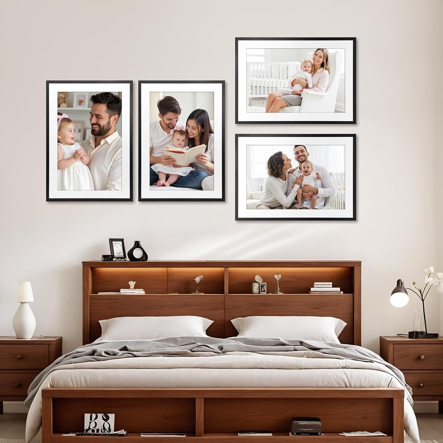 Transform Your Space - Set of 4 20x28 Picture Frames with Mats for Art Display