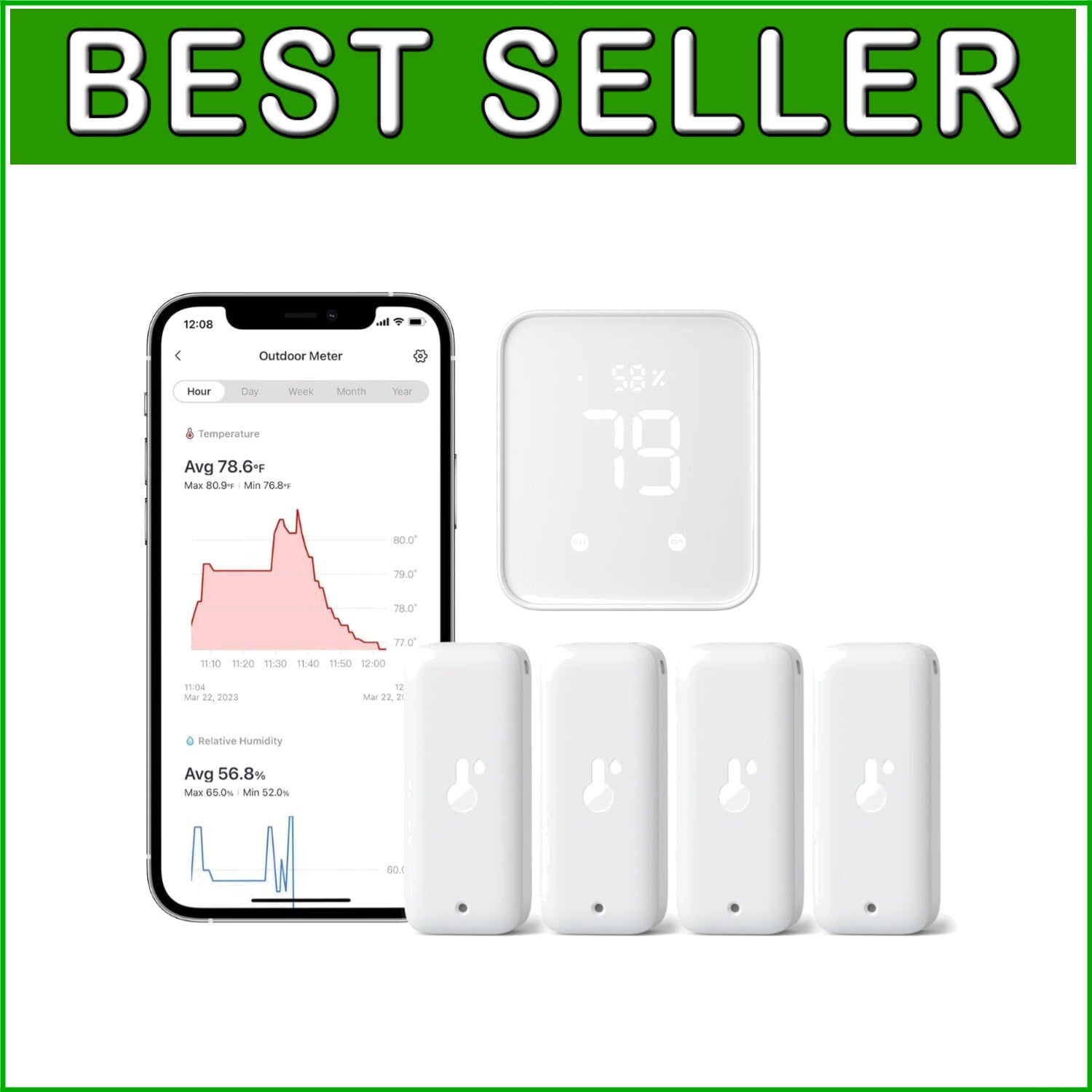 Comprehensive Wi-Fi Humidity Sensor Hub Bundle: 4 IP65 Monitors for Home Comfort