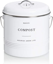 Load image into Gallery viewer, Sleek 1.3 Gallon Indoor Compost Pail with Lid – Eco-Friendly Kitchen Solution