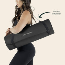 Load image into Gallery viewer, Thick &amp; Portable Solana Yoga Mat 1" with Nylon Strap - Ideal for All Workouts