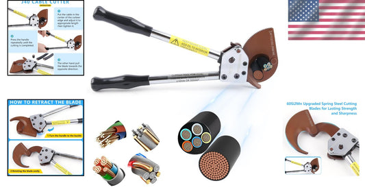 Professional Electrical Wire Cutter with Ratcheting Mechanism - 300 mm² Cutting