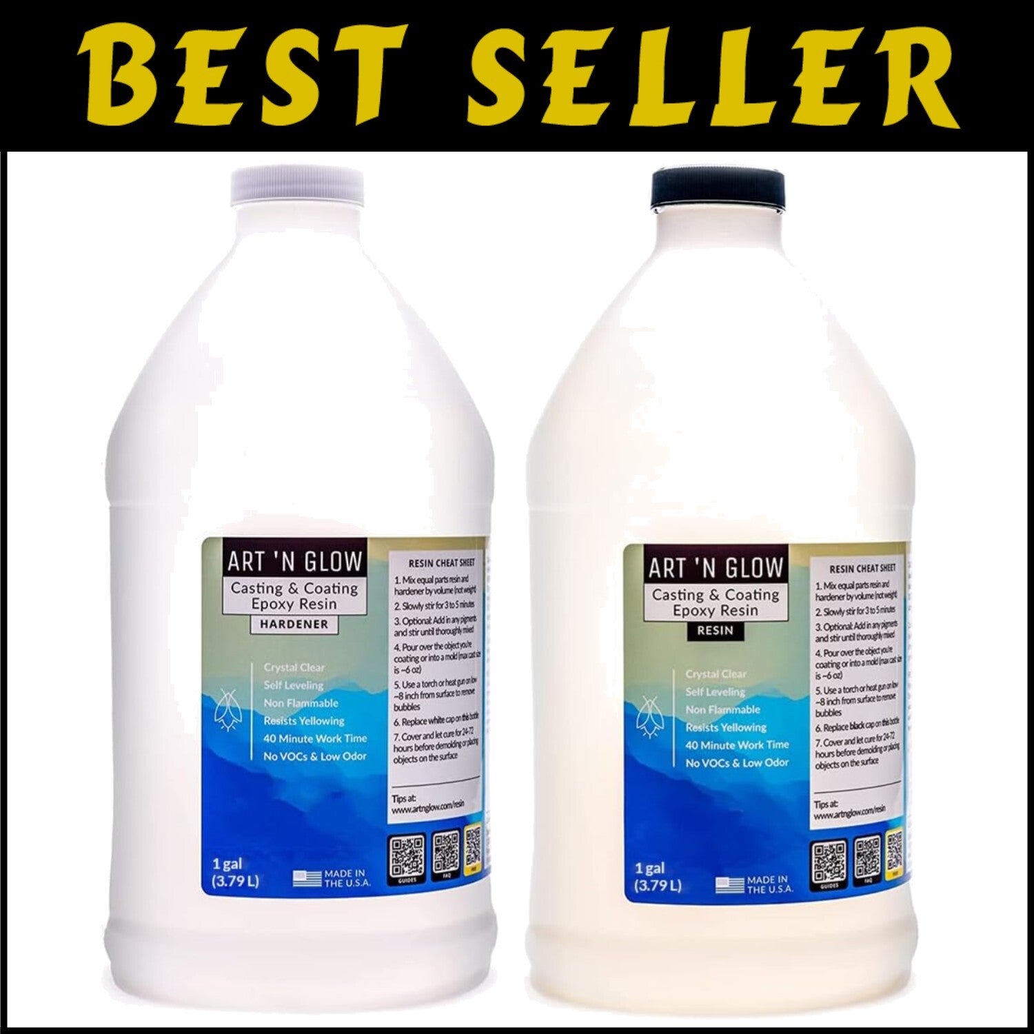 Durable, Food Safe Epoxy Resin 2 Gallon Kit for Stunning Crafts & DIY Projects