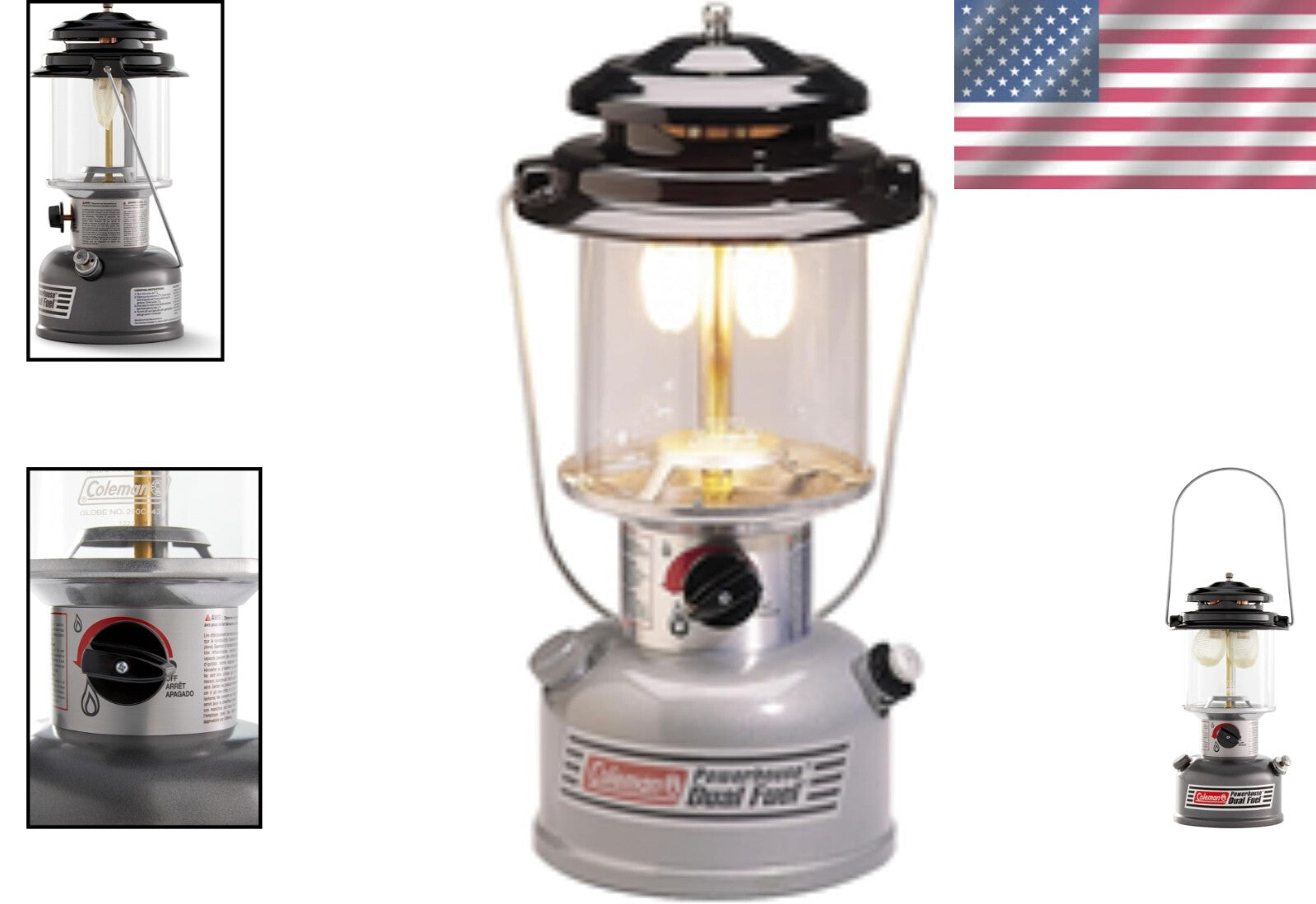Portable Dual-Fuel Lantern: 800 Lumens, 20-Hour Operation & Easy Carry Handle