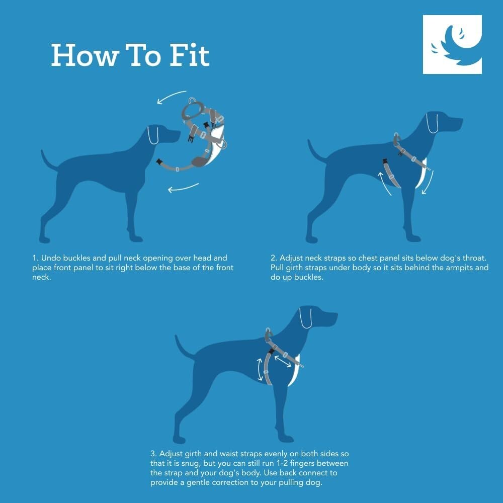 Adjustable Medium Dog Harness - No Pull Design with Reflective Safety Accents