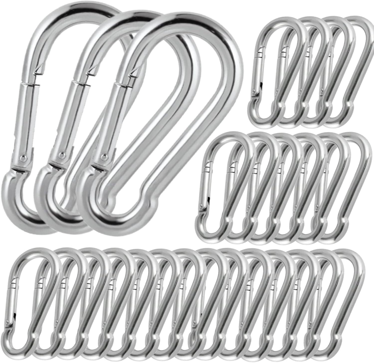 500lbs Capacity M8 Steel Carabiner Clips - Perfect for Outdoor Activities