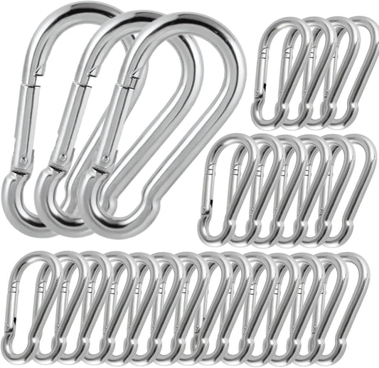 500lbs Capacity M8 Steel Carabiner Clips - Perfect for Outdoor Activities