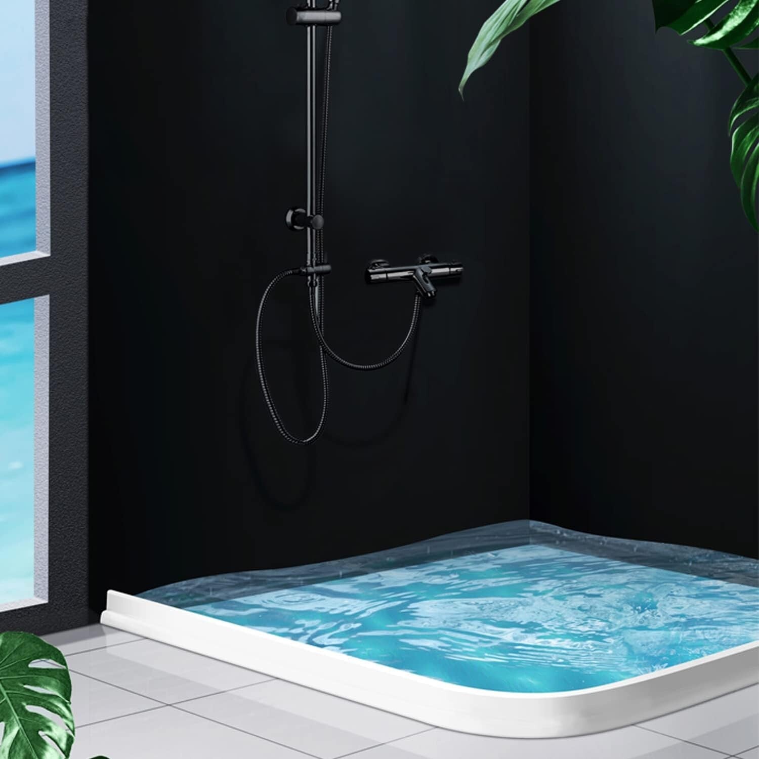 Customizable 67" Shower Water Dam – Silicone Splash Guard for Clean Spaces