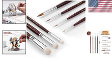 Load image into Gallery viewer, 7-Piece Miniature Paint Brush Set with Kolinsky Sable &amp; Goat Hair for Detail