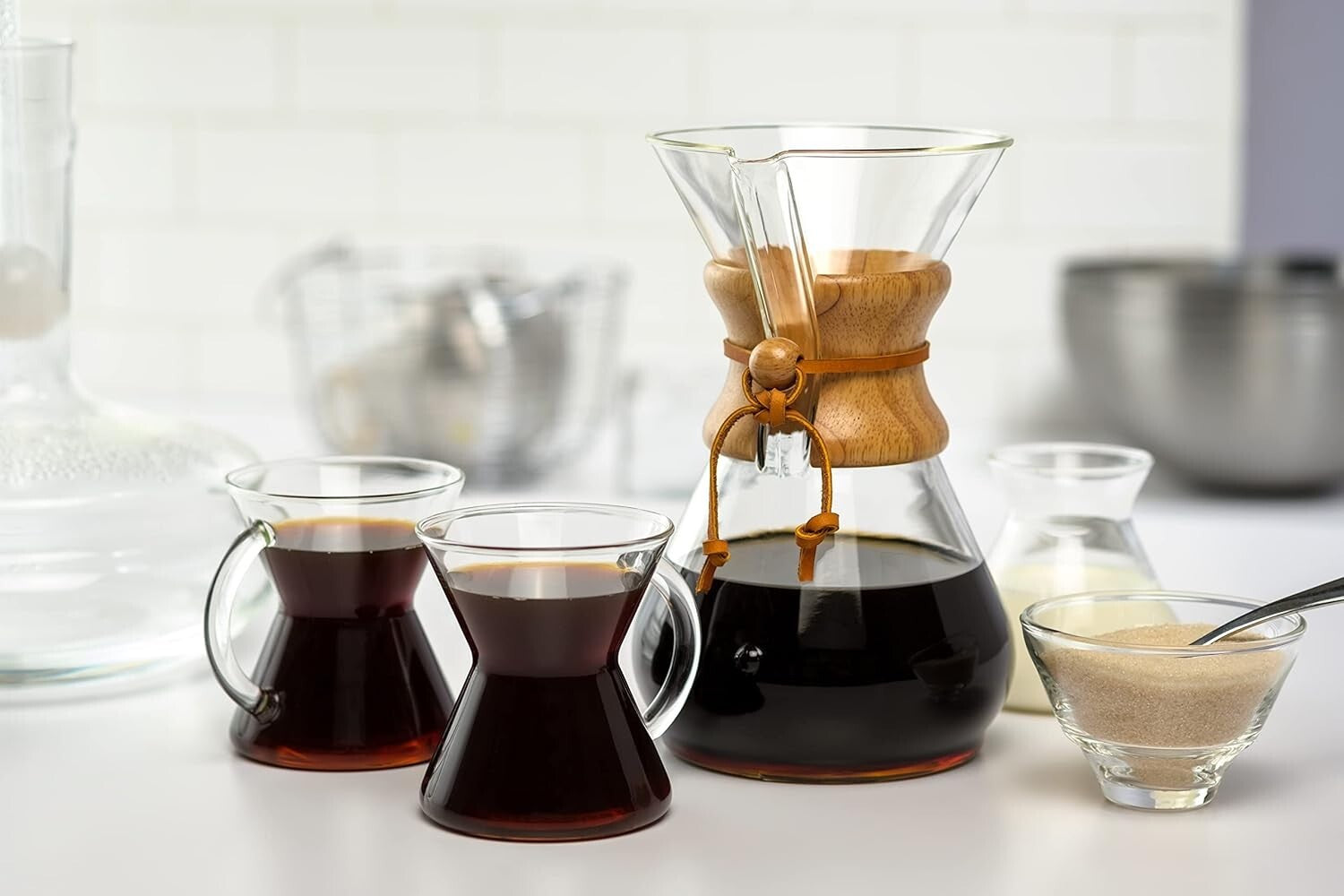 Elegant 8-Cup Hand-Blown Pour-Over Glass Coffee Maker - Artisan Design