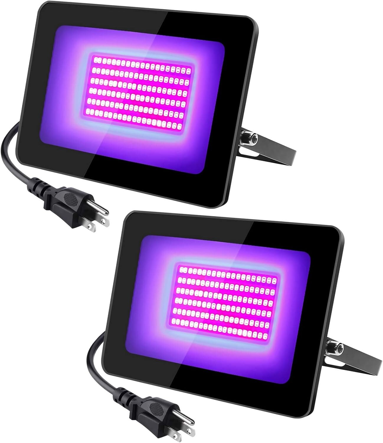 2 Pack 30W Waterproof UV Black Lights with Adjustable 180° Design for Parties