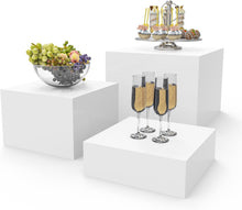 Load image into Gallery viewer, Elegant 3-Piece Buffet Risers Set - Glossy Acrylic Stands for Food &amp; Displays