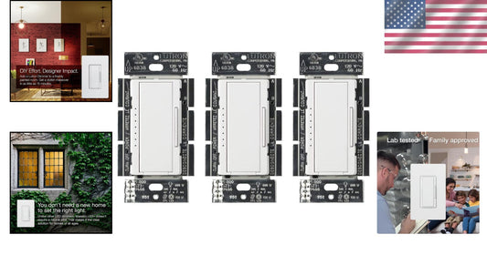 Elegant Maestro LED Dimmer Switch - Create Perfect Ambiance Anywhere, 3-Pack