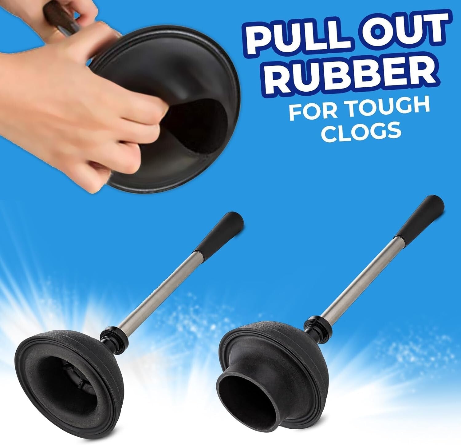 Elegant Stainless Steel Toilet Brush & Plunger Set with Freestanding Canister