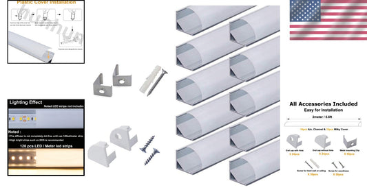 Elegant 2M V Shape Aluminum LED Channels for Simple & Stylish Lighting Solutions