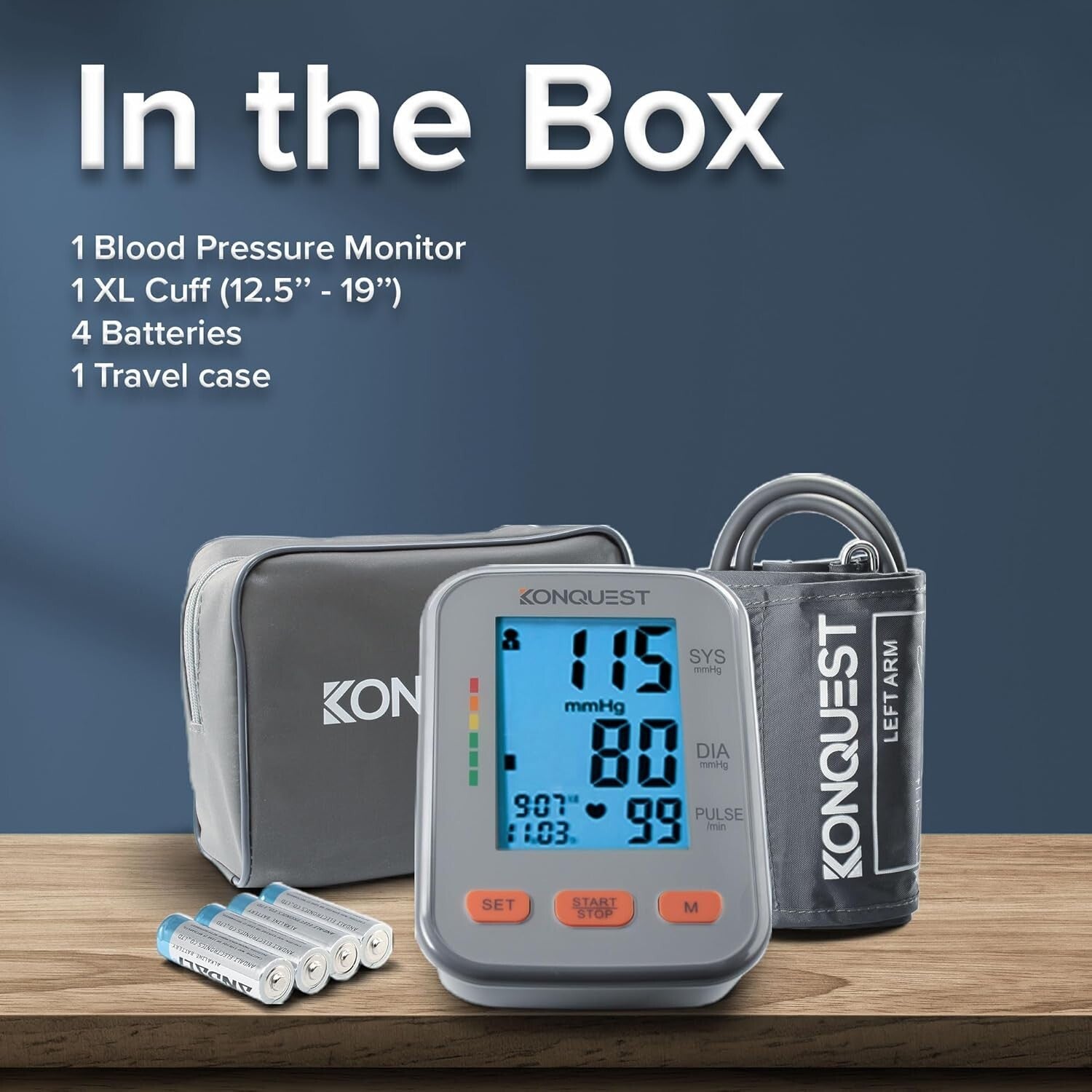 Automatic Upper Arm Blood Pressure Monitor with Extra Large Cuff & LCD Display