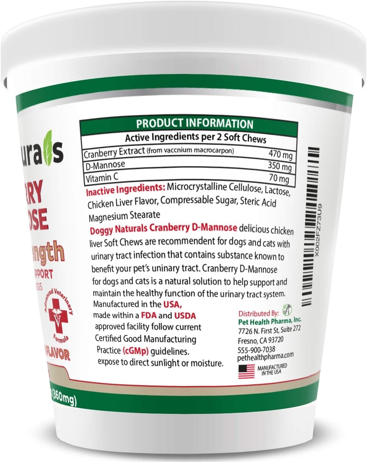 Vet-Recommended Cranberry D-Mannose Soft Chews - UTI Prevention for Pets