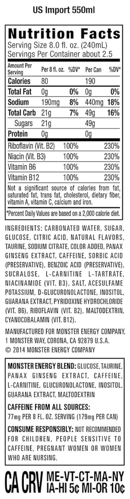 Convenient 18.6 oz Energy Drink - Imported Pack of 12 for Active Lifestyles