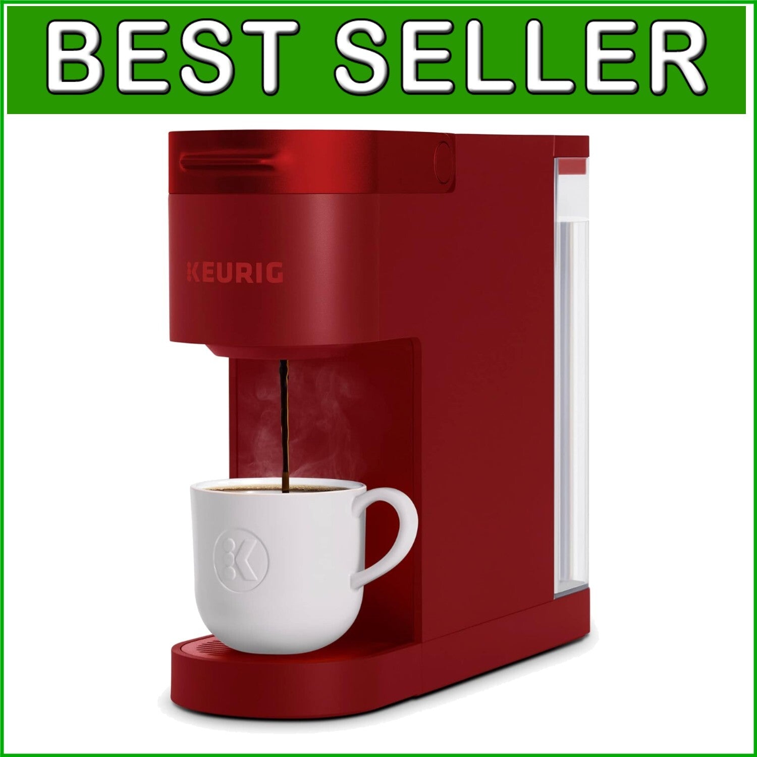 Fast Brewing Scarlet Red K-Slim Coffee Maker - Energy Efficient & Space-Saving
