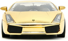 Load image into Gallery viewer, Fast &amp; Furious Gold Chrome Lamborghini Gallardo Collector's Die-Cast Car - 1:24