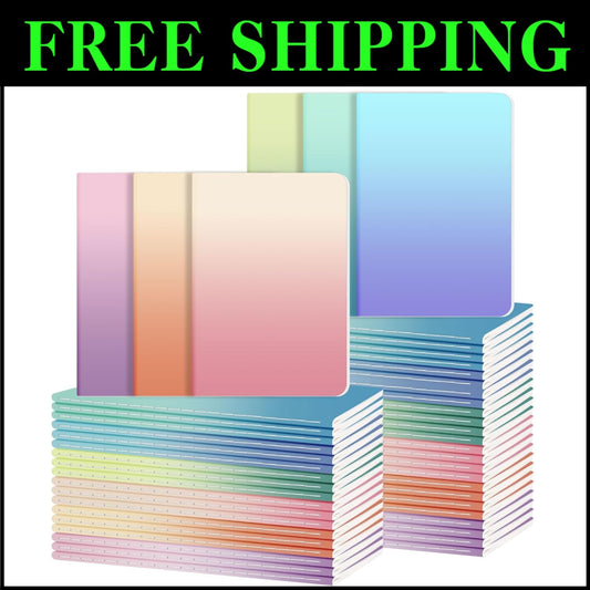 A5 Kraft Paper Notebooks - 12 Pack Gradient Lined Journals for Travel Writing