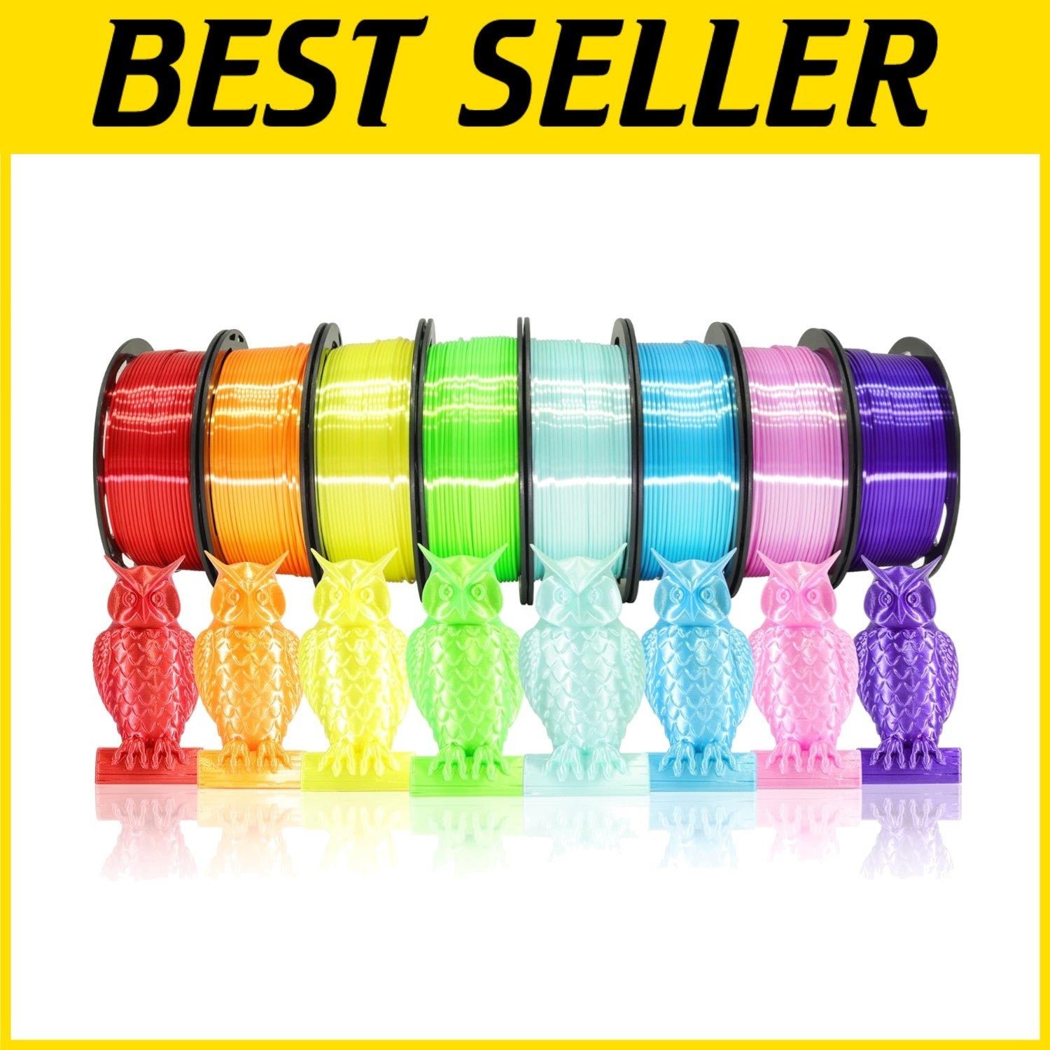 High Quality 1.75mm PLA Filament Bundle - 8 Silk Colors, 250g Each for 3D Print