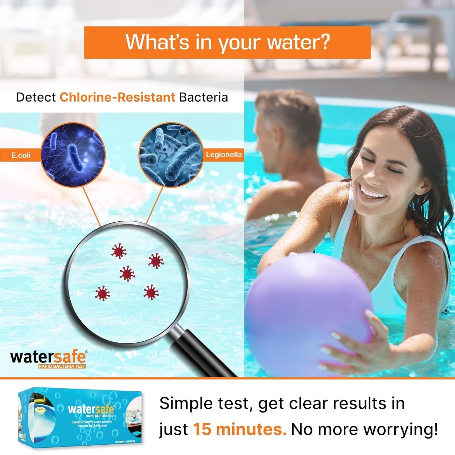 On-the-Spot Pool & Spa Bacteria Detection Kit - Accurate Results in 15 Minutes