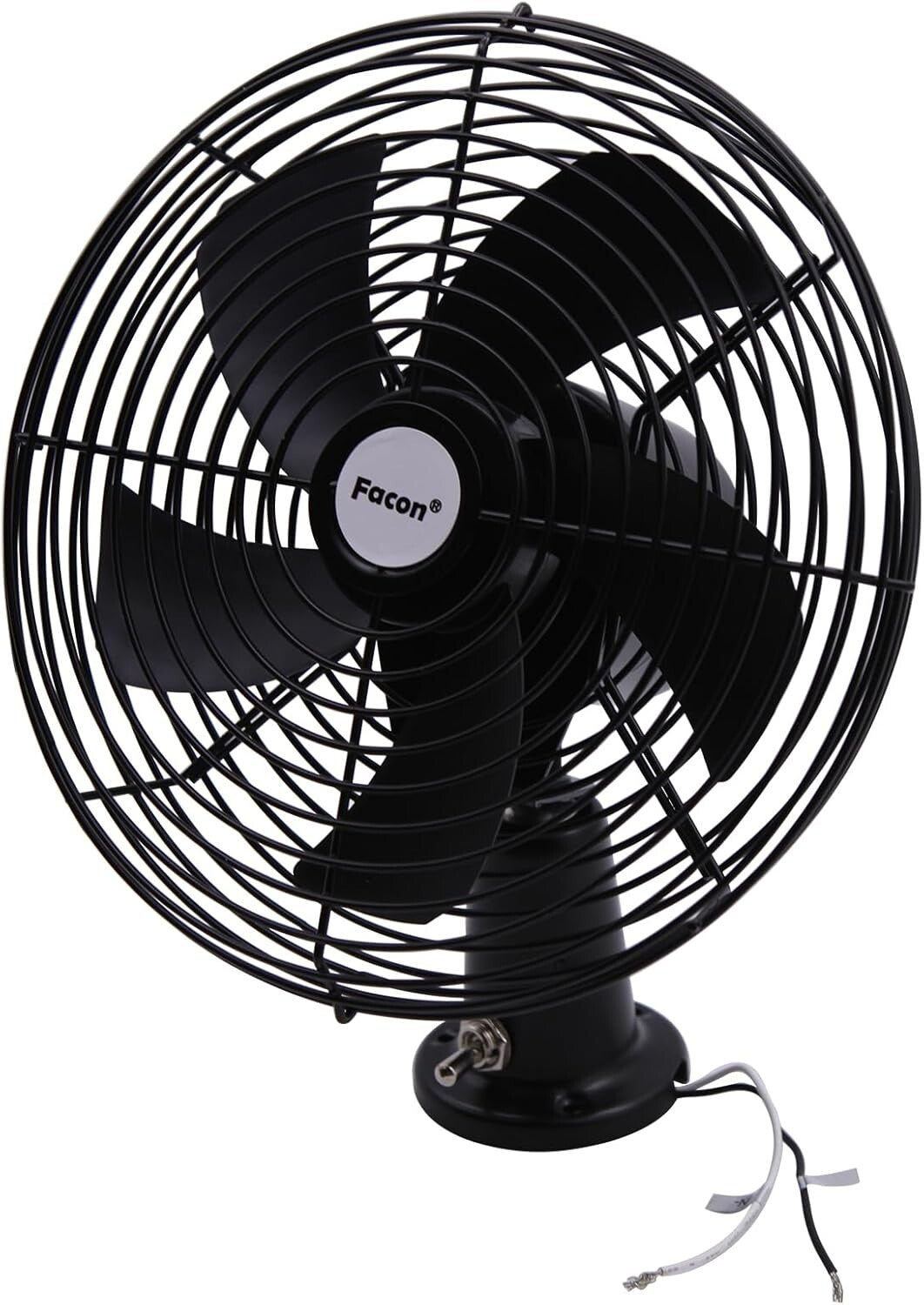 Versatile 12V Car Cooling Fan with Manual 2-Speed Switch - Modern Metal Finish