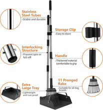Load image into Gallery viewer, Unbreakable Dog Pooper Scooper - Extra Large Stainless Steel Tray &amp; 43.31" Rake