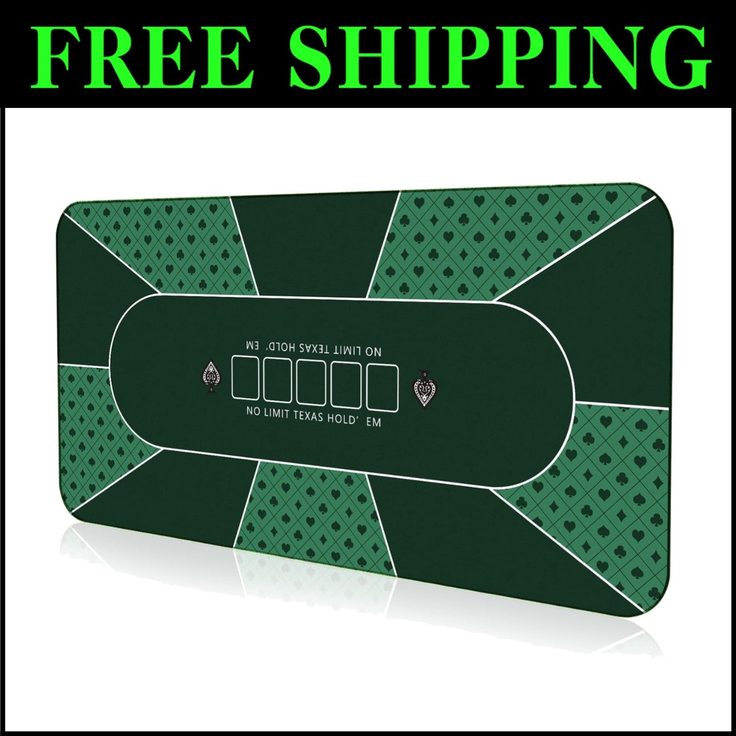 Professional Quality 94 x 47 Inch Poker Mat for 10 Players - Strong & Durable