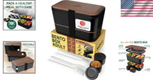 Load image into Gallery viewer, Versatile Bistro Bento Box with 4 Utensils &amp; Sauce Jars – Modern &amp; Leakproof