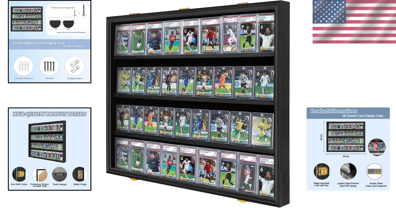 Acrylic Wall Mount Card Display Case - Protect Graded Baseball & Football Cards