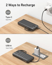 Load image into Gallery viewer, Airline Approved 20000mAh Power Bank with Built-in Cables for iPhone &amp; Android